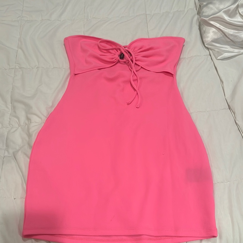 Hot pink division bodycon mini dress for $16